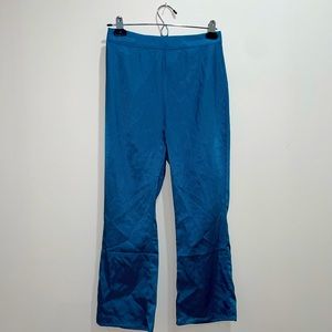 Metallic blue cropped pant